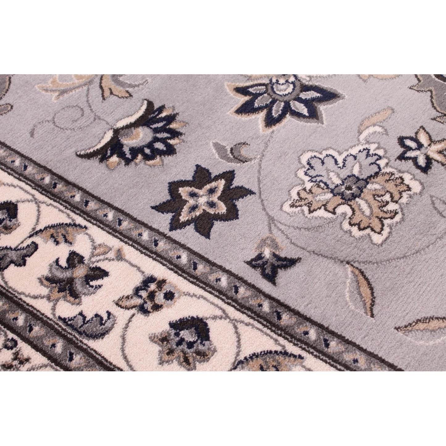 Sherborne Grey Rug Traditional Classic Oriental Bedroom Living Room Rug
