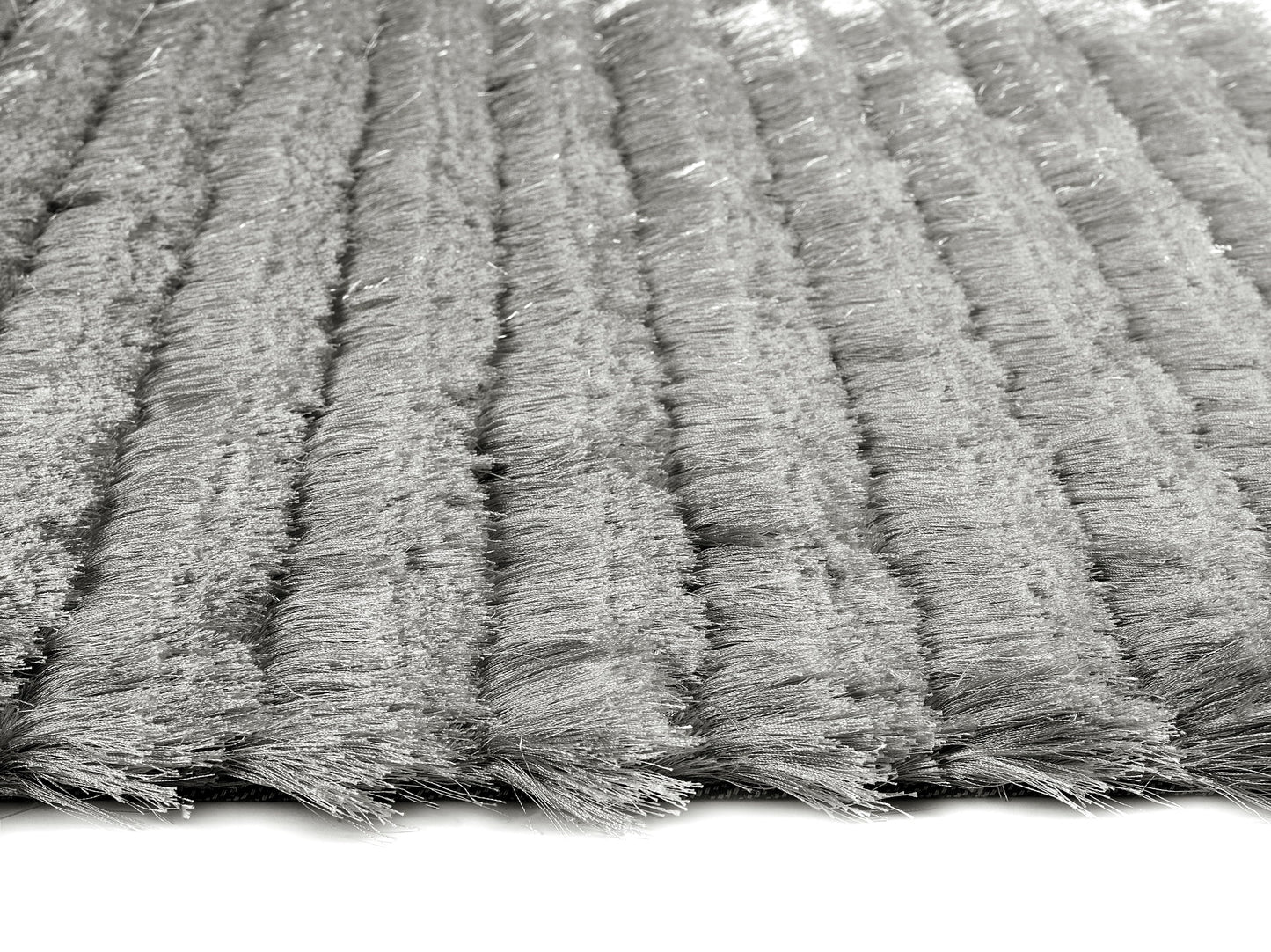 Origins Carved Glamour Silver Grey Shaggy Rug