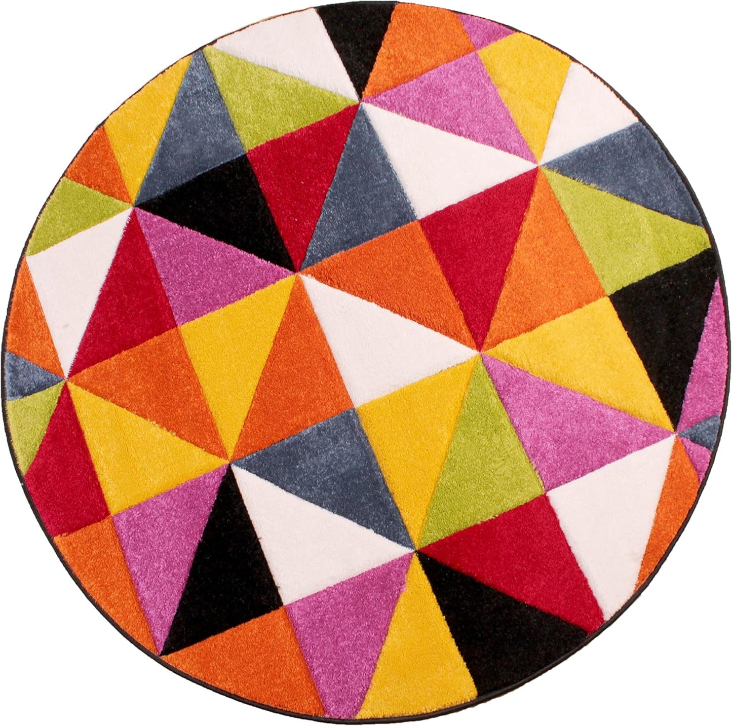 Hand-Carved Geometric Multi-Coloured Rug – Destin Multi – Modern Spectrum Design for Living Room or Bedroom