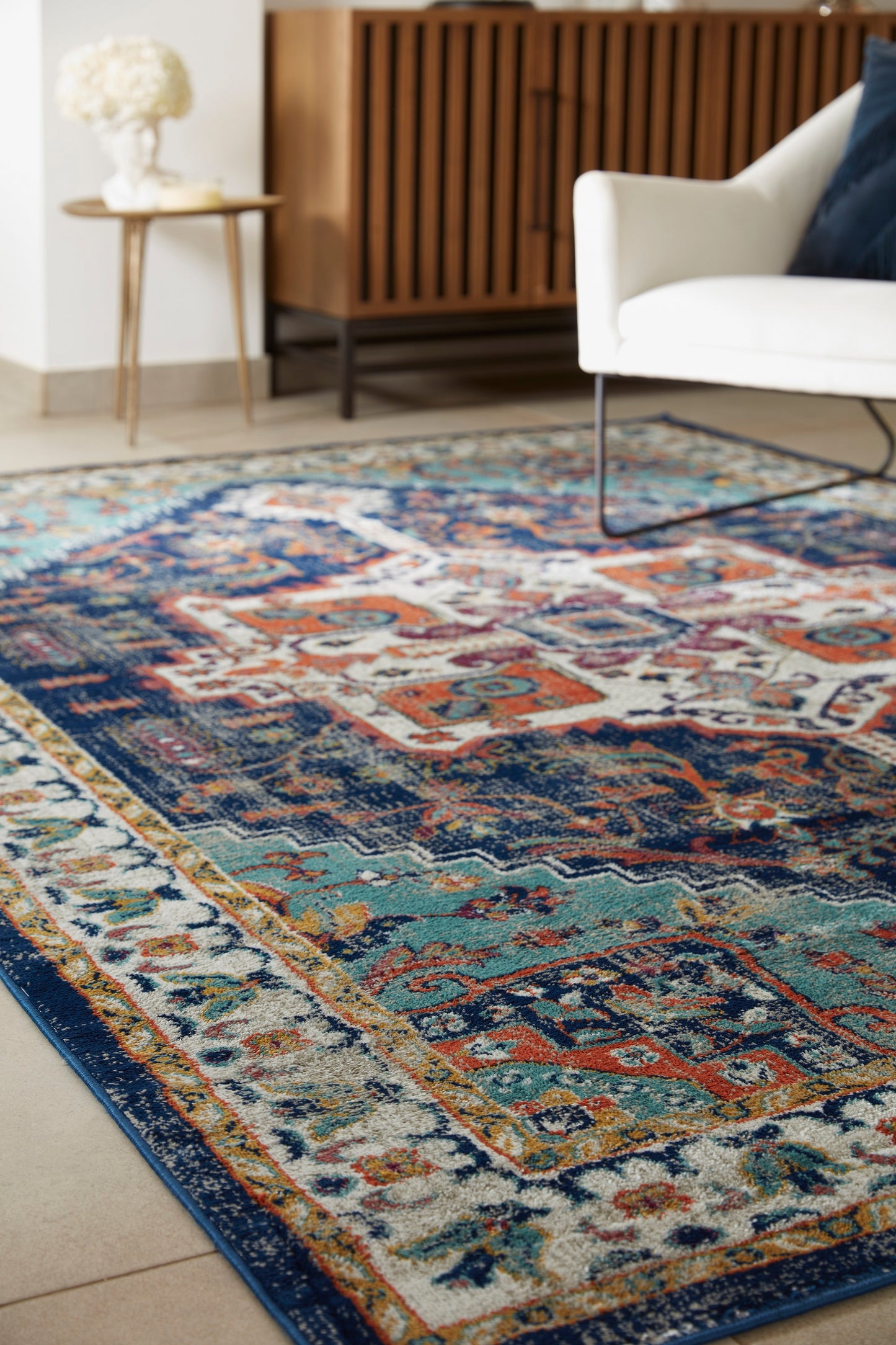 Origins Granada Traditional Bordered Rug & Hallway Runner in Emerald