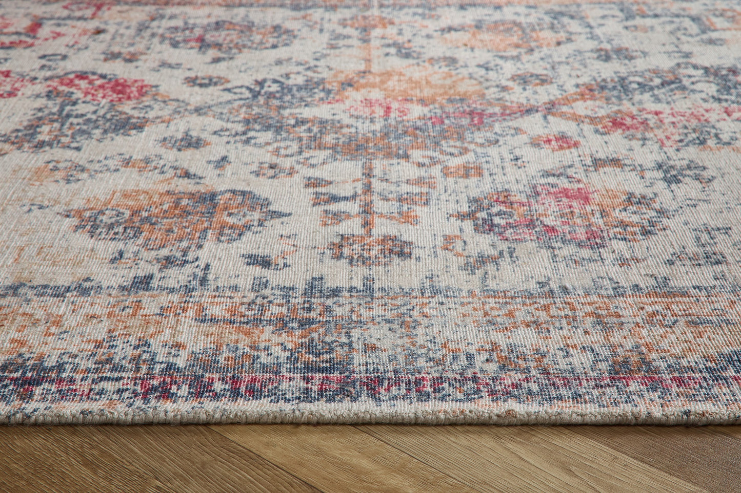 Origins Vogue Teppich im traditionellen Vintage-Look in Marineblau-Rost