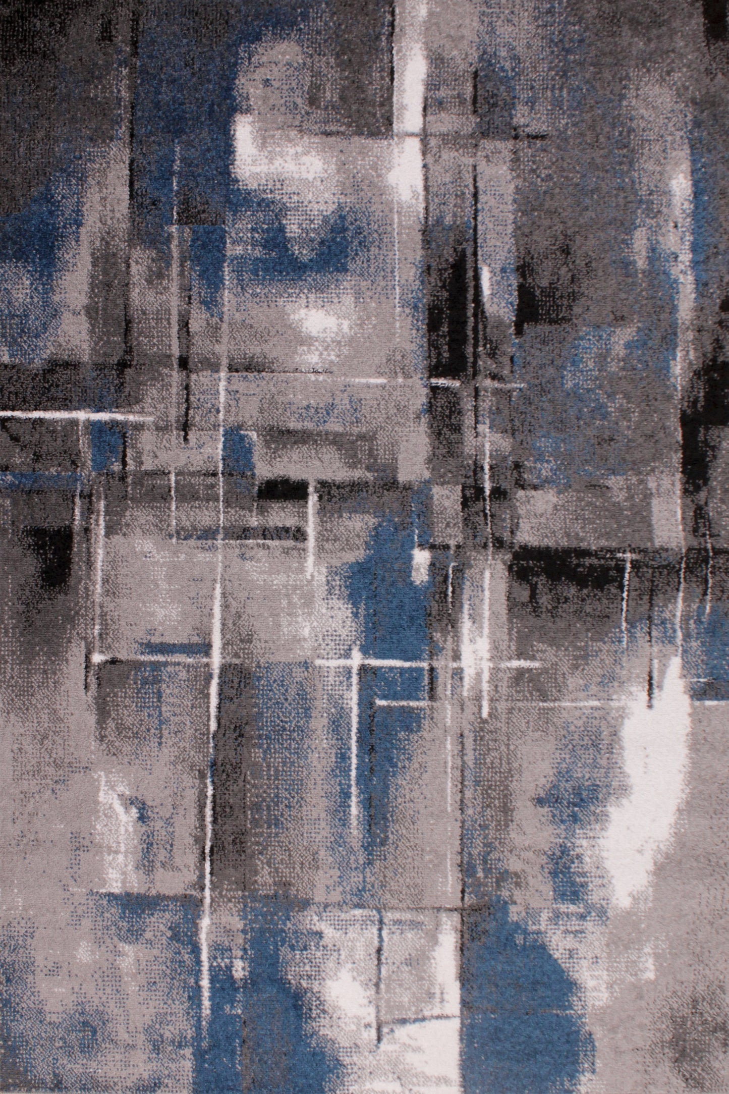 Modern Spirit Artiste Pictorial Abstract Rug in Navy Blue Large 160x230 cm (5'3"x7'7")