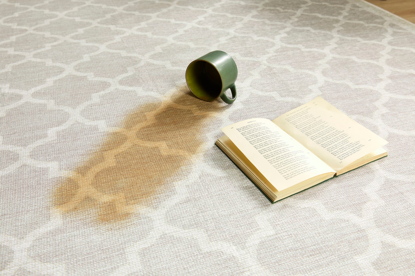 Origins – Waschbarer, weicher Chenille-Bohemian-Teppich „Chateau Trellis“ aus marokkanischem Stoff in Natur