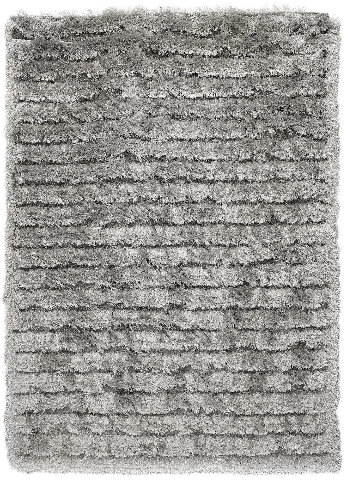 Origins Carved Glamour Silver Grey Shaggy Rug