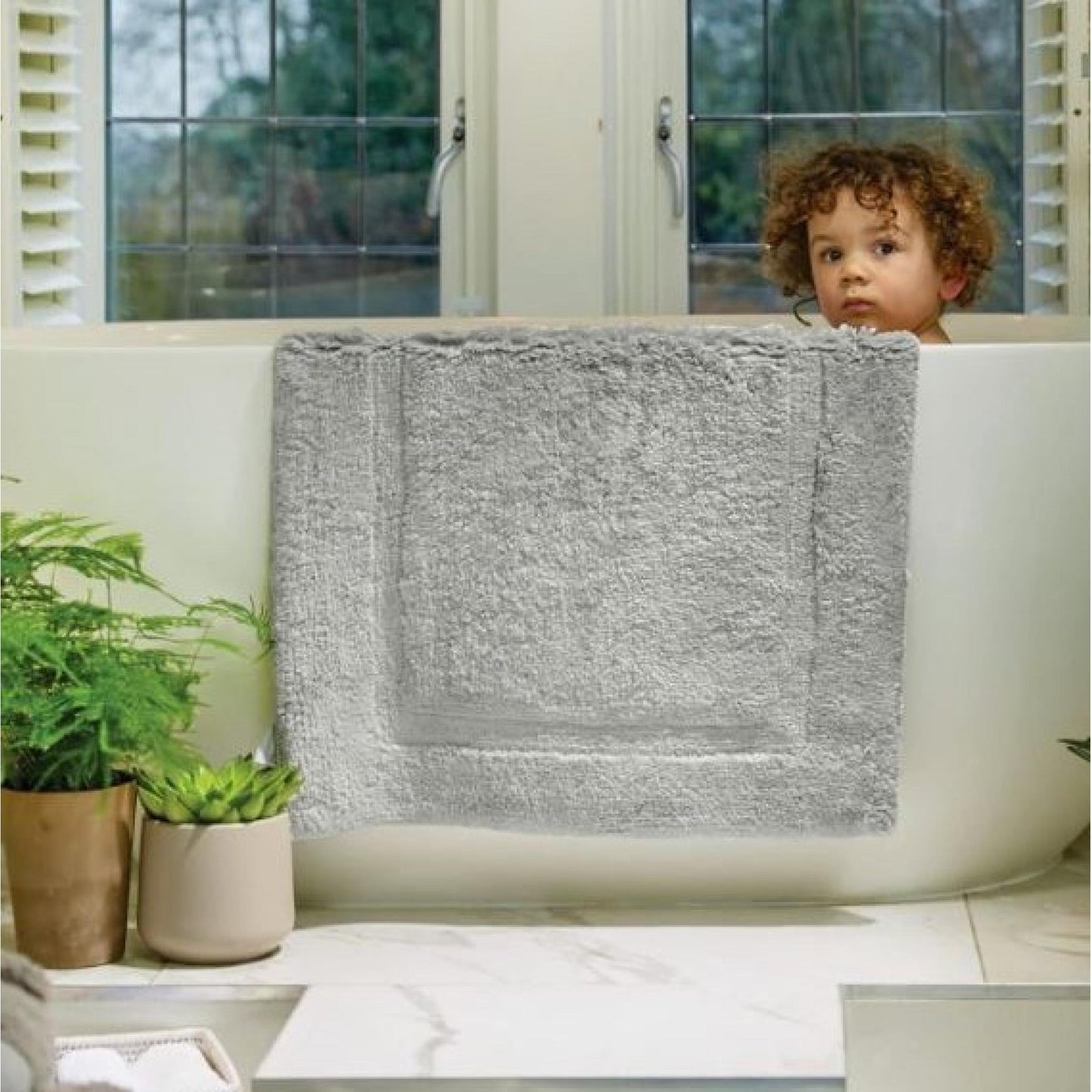 Hug Rug Bamboo Border Bath Mat Shower for Hotel and Bathroom Grey Towel Mat in 50 x80 cm (Copy)