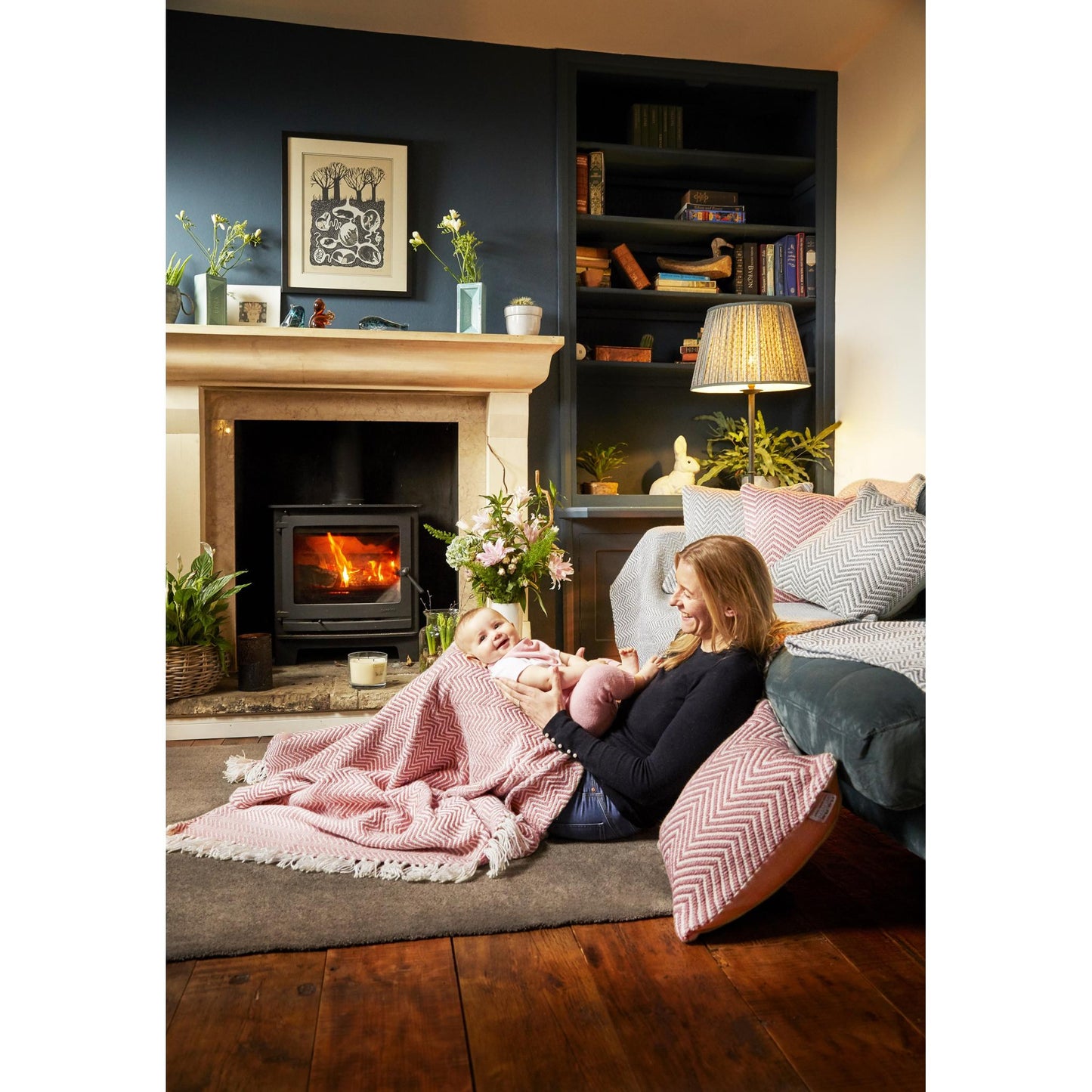 Hug Rug Woven Herringbone Throw Blanket Bed Sofa Chair Cover in 130 x180 cm