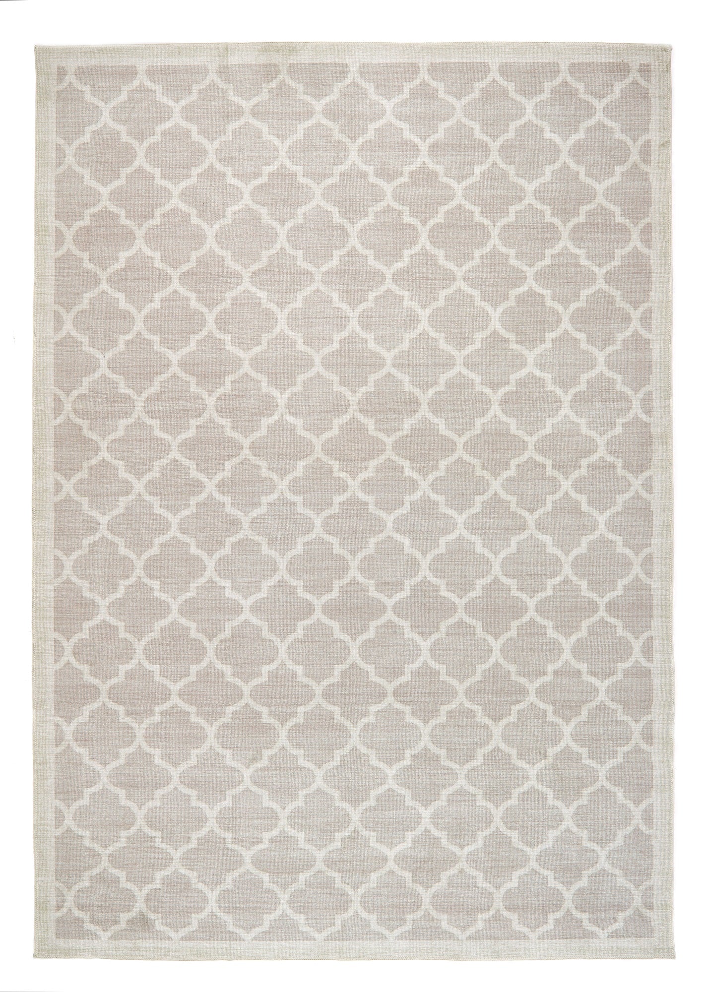 Origins – Waschbarer, weicher Chenille-Bohemian-Teppich „Chateau Trellis“ aus marokkanischem Stoff in Natur