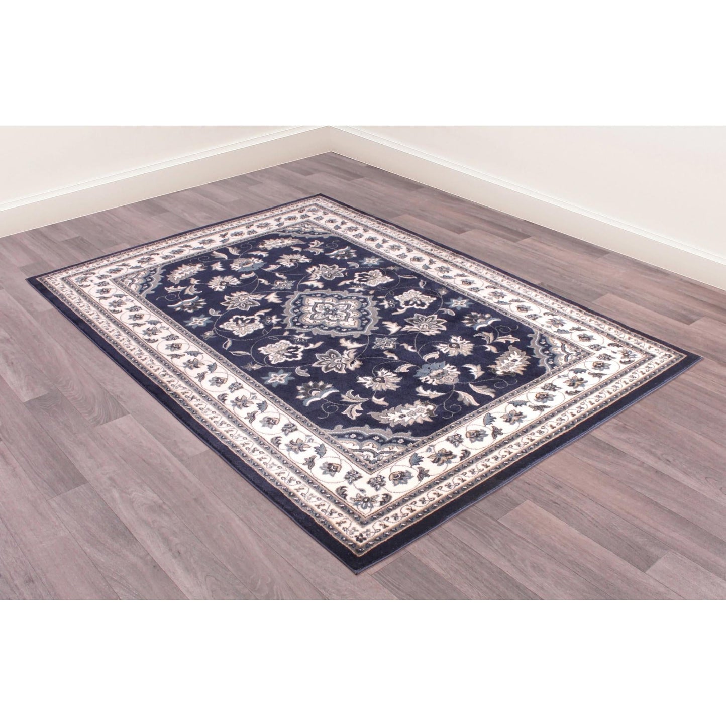 Sherborne Navy Rug Traditional Classic Oriental Bedroom Living Room Rug