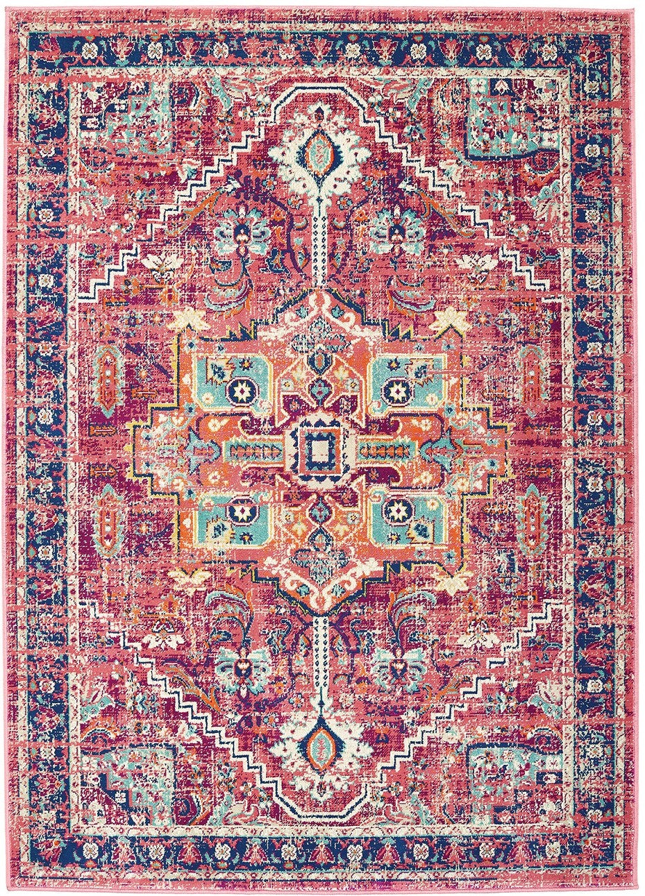 Origins Granada Traditional Bordered Rug & Hallway Runner in Ruby