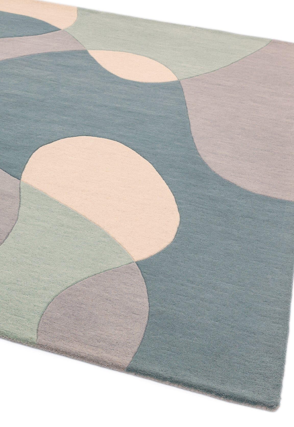 Matrix Arc Rug for Living Room Bedroom Soft Wool Hand Tufted Carpet Retro Geometric Multi Rug
