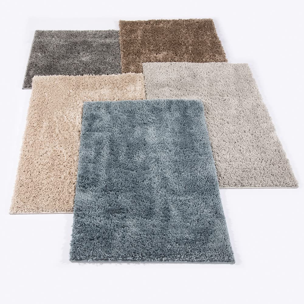 Maschinenwaschbarer, zotteliger Wohnzimmerteppich für Schlafzimmer, Flur und Küche Larissa, moderner, leicht zu reinigender Teppich, weicher Flor, rutschfest, flauschiger Teppich
