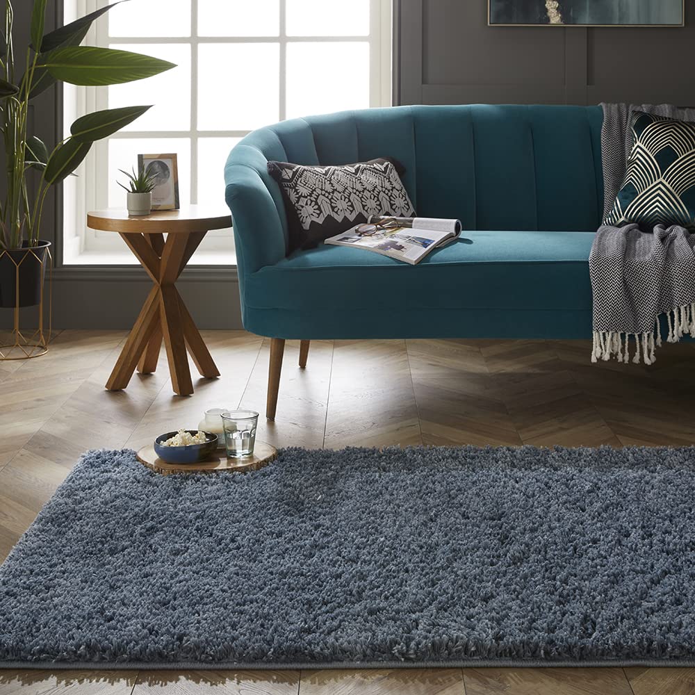 Maschinenwaschbarer, zotteliger Wohnzimmerteppich für Schlafzimmer, Flur und Küche Larissa, moderner, leicht zu reinigender Teppich, weicher Flor, rutschfest, flauschiger Teppich