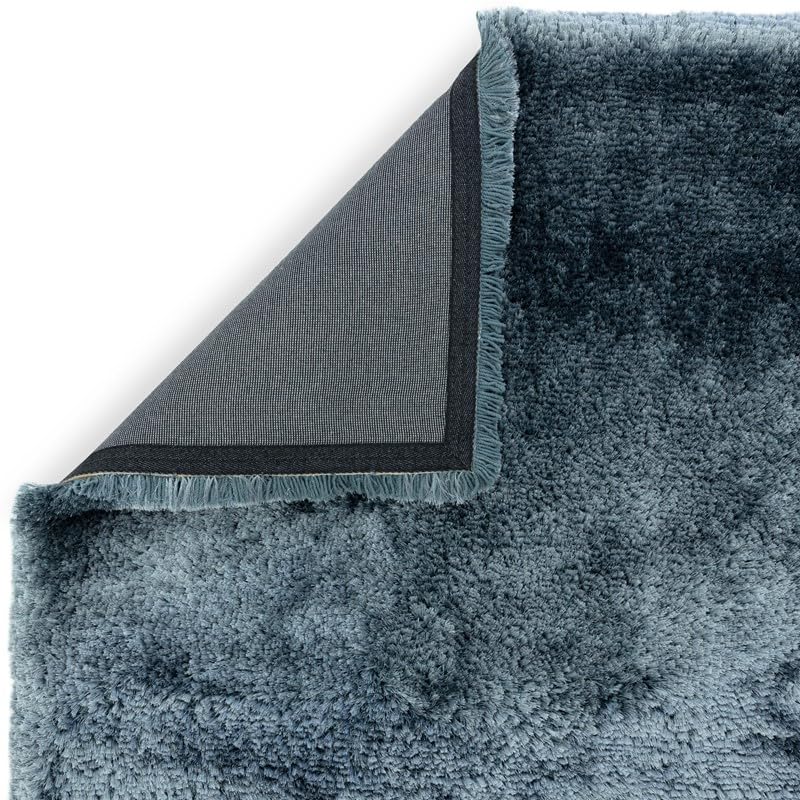 Plüschiger Shaggy-Teppich für Wohnzimmer und Schlafzimmer, Hochflor, dick, flauschig, handgefertigt, fusselfrei, seidig, schimmernd, glänzend, einfarbig, Hochflor-Teppich