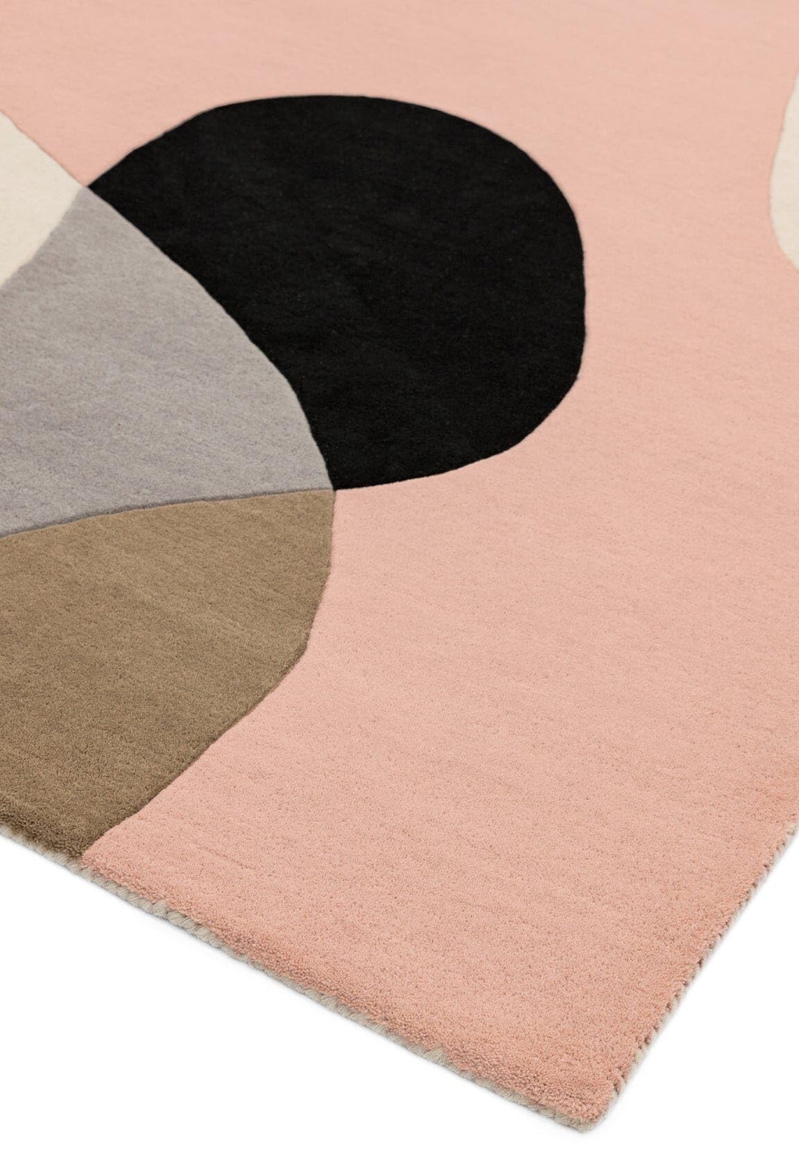 Matrix Arc Rug for Living Room Bedroom Soft Wool Hand Tufted Carpet Retro Geometric Multi Rug