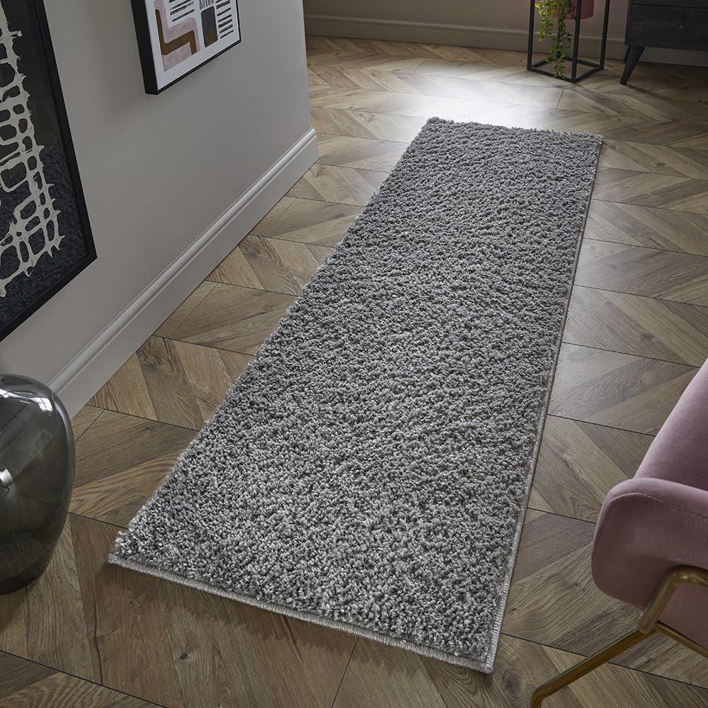 Maschinenwaschbarer, zotteliger Wohnzimmerteppich für Schlafzimmer, Flur und Küche Larissa, moderner, leicht zu reinigender Teppich, weicher Flor, rutschfest, flauschiger Teppich
