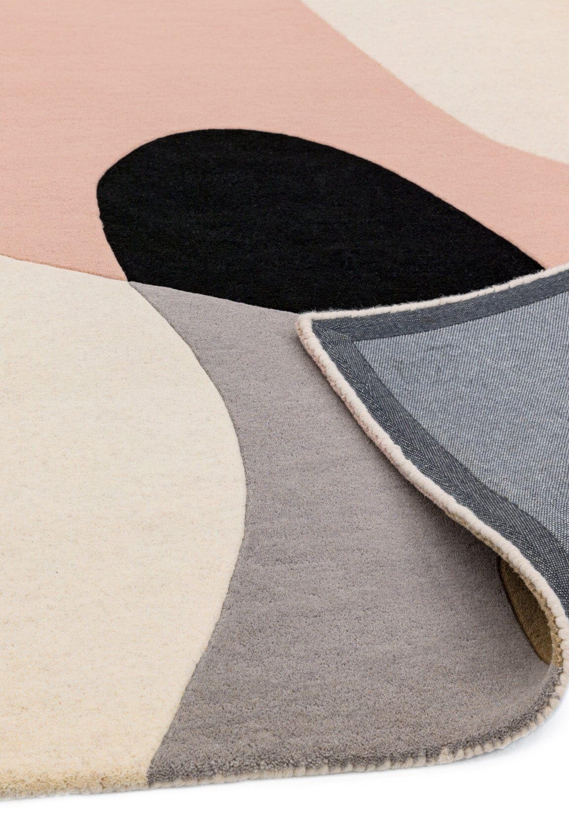 Matrix Arc Rug for Living Room Bedroom Soft Wool Hand Tufted Carpet Retro Geometric Multi Rug