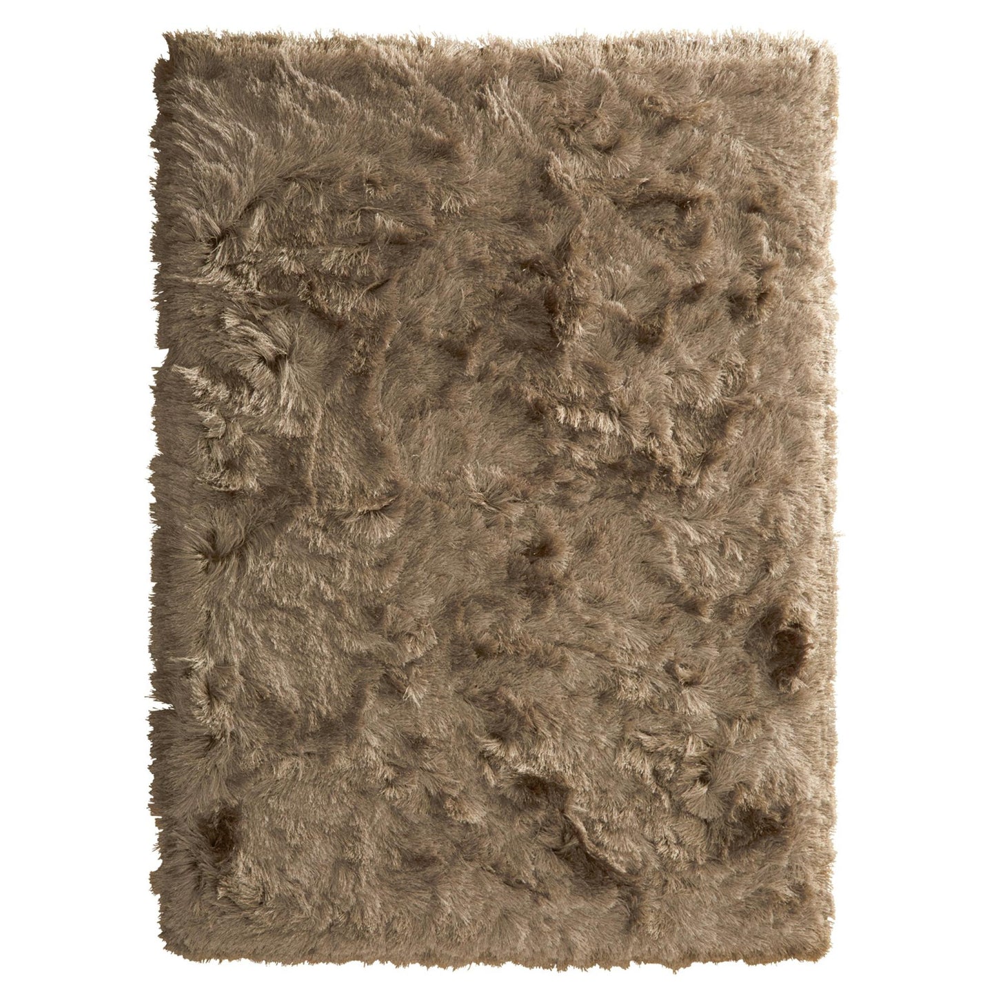 High Pile Shaggy Rug for Living Room Bedroom Modern Glamour Silky Shag Carpet – Mink