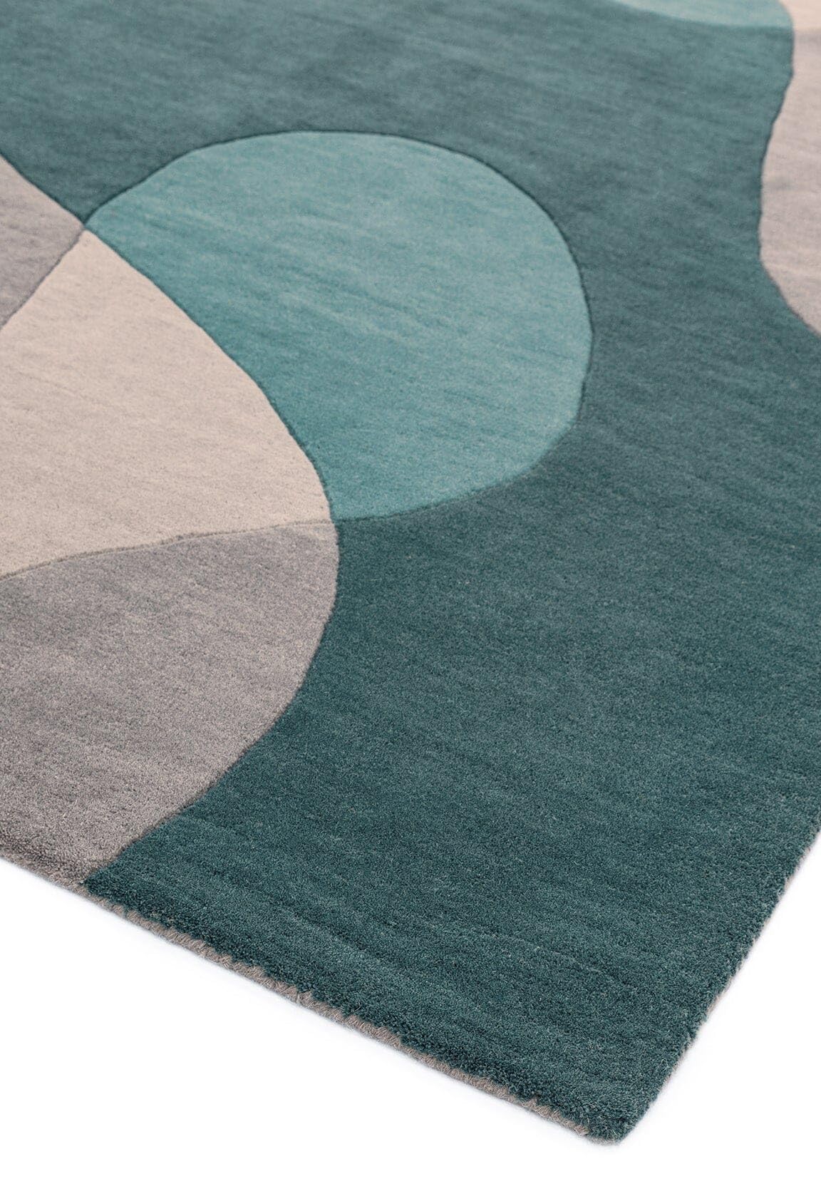 Matrix Arc Rug for Living Room Bedroom Soft Wool Hand Tufted Carpet Retro Geometric Multi Rug