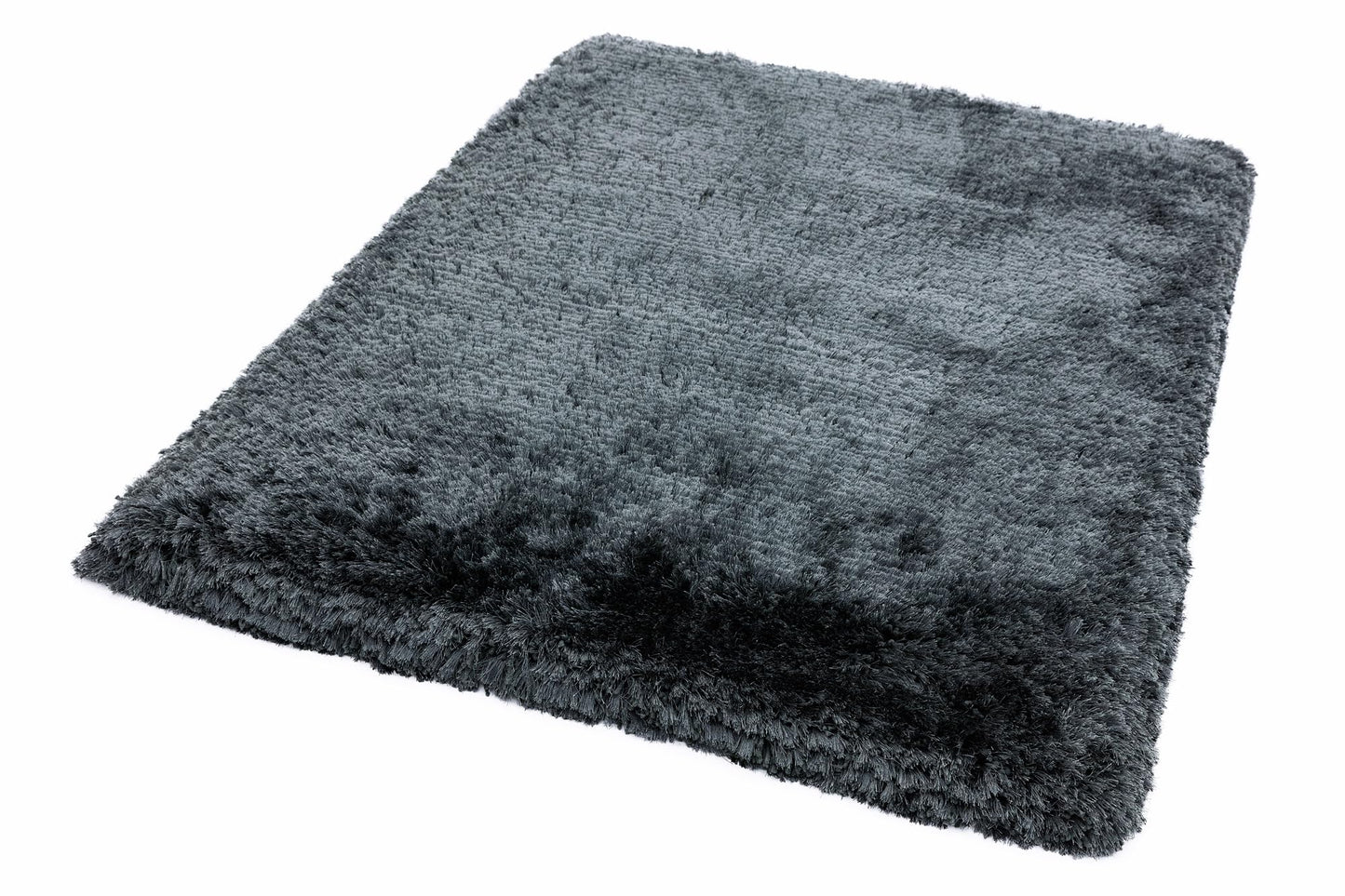 Plüschiger Shaggy-Teppich für Wohnzimmer und Schlafzimmer, Hochflor, dick, flauschig, handgefertigt, fusselfrei, seidig, schimmernd, glänzend, einfarbig, Hochflor-Teppich