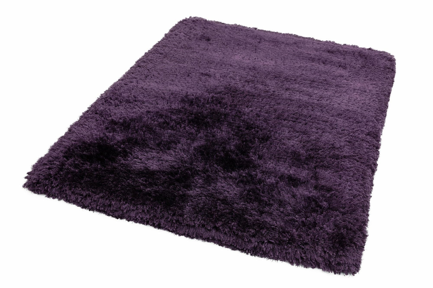Plüschiger Shaggy-Teppich für Wohnzimmer und Schlafzimmer, Hochflor, dick, flauschig, handgefertigt, fusselfrei, seidig, schimmernd, glänzend, einfarbig, Hochflor-Teppich
