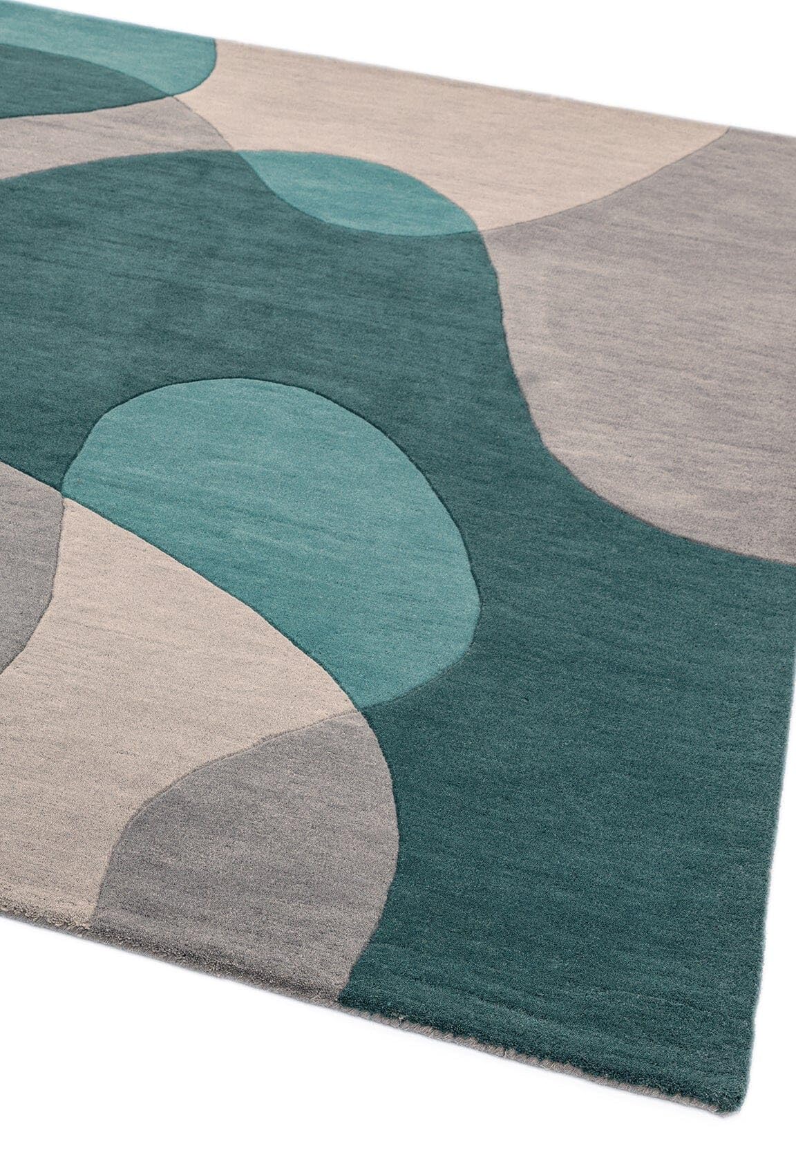 Matrix Arc Rug for Living Room Bedroom Soft Wool Hand Tufted Carpet Retro Geometric Multi Rug
