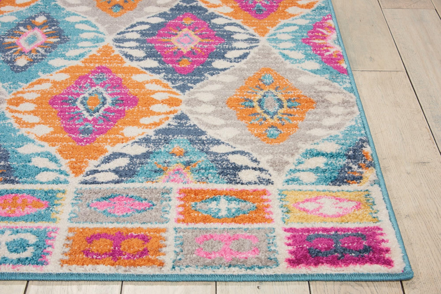 Passion Mehrfarbiger Teppich für Wohnzimmer, Schlafzimmer, Esszimmer, Rauten-geometrischer Teppich, modern, bohemianisch, traditionell, PSN02, Kaleidoskop-Farben