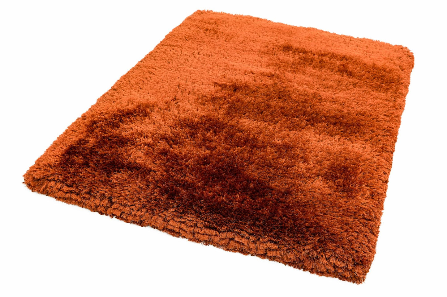 Plüschiger Shaggy-Teppich für Wohnzimmer und Schlafzimmer, Hochflor, dick, flauschig, handgefertigt, fusselfrei, seidig, schimmernd, glänzend, einfarbig, Hochflor-Teppich