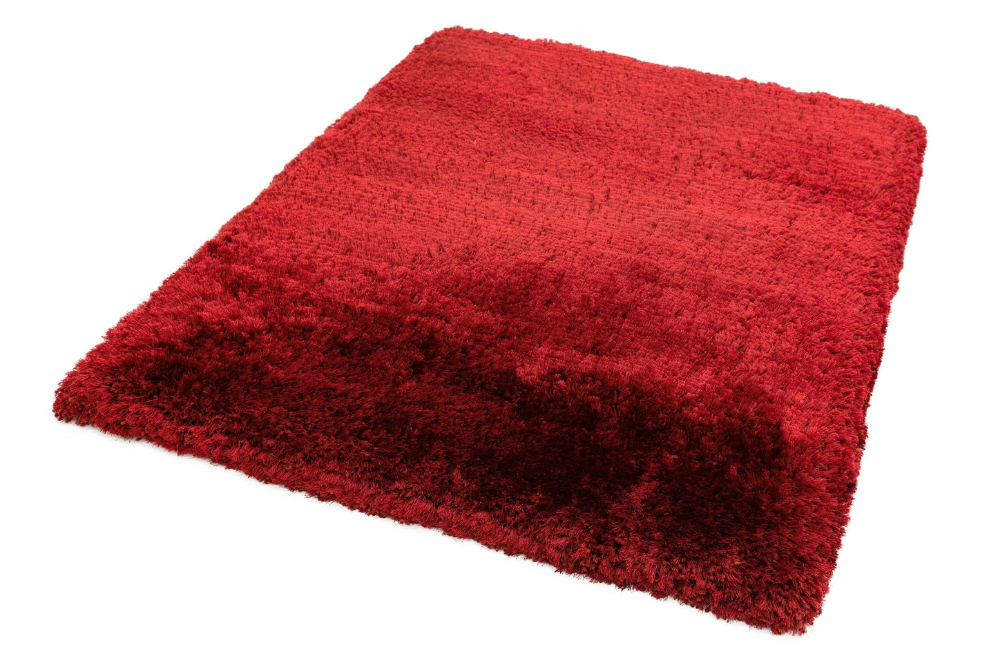 Plüschiger Shaggy-Teppich für Wohnzimmer und Schlafzimmer, Hochflor, dick, flauschig, handgefertigt, fusselfrei, seidig, schimmernd, glänzend, einfarbig, Hochflor-Teppich