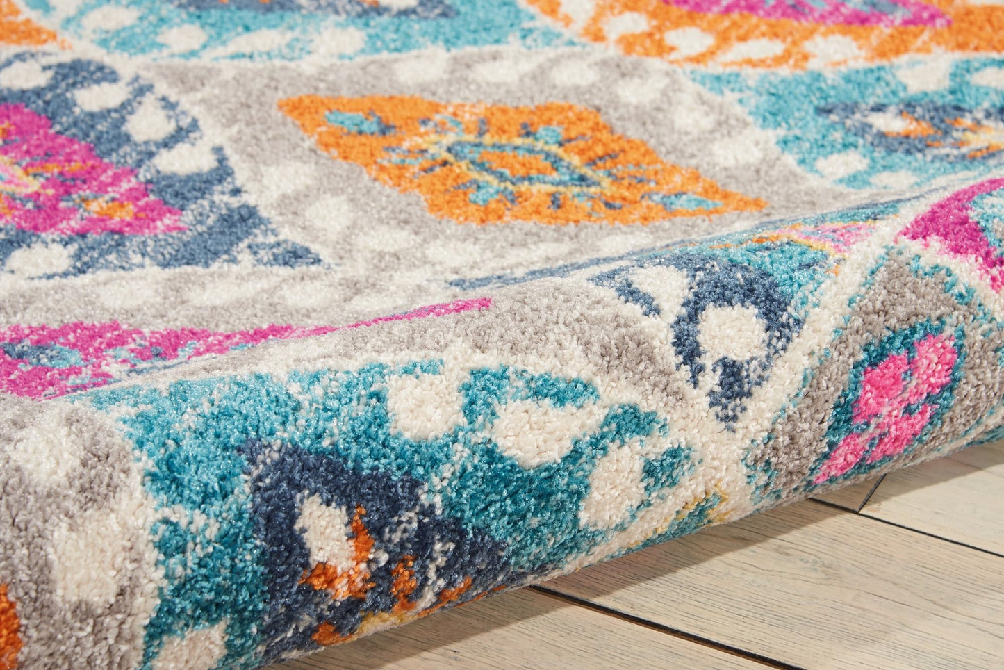 Passion Mehrfarbiger Teppich für Wohnzimmer, Schlafzimmer, Esszimmer, Rauten-geometrischer Teppich, modern, bohemianisch, traditionell, PSN02, Kaleidoskop-Farben
