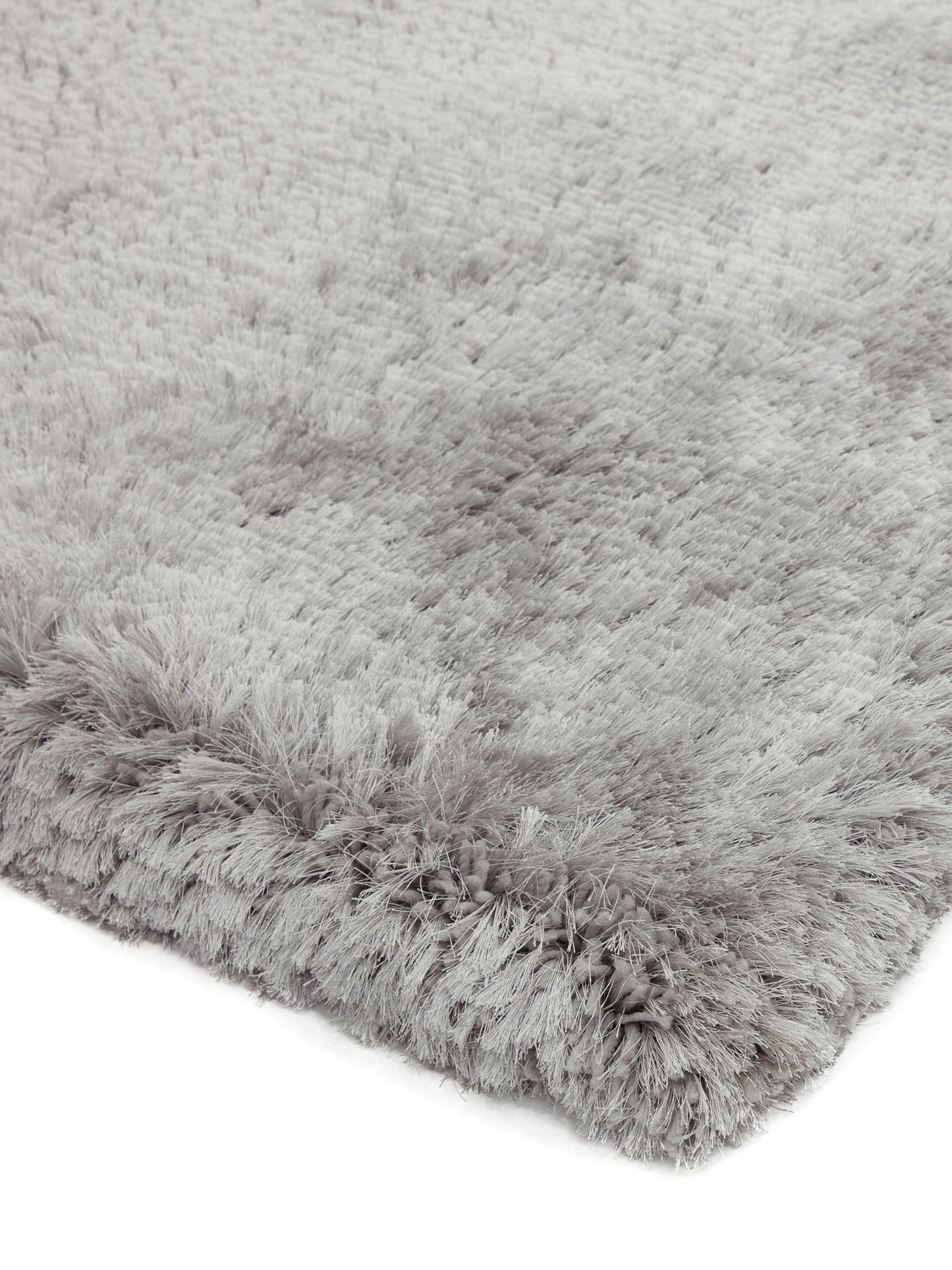 Plüschiger Shaggy-Teppich für Wohnzimmer und Schlafzimmer, Hochflor, dick, flauschig, handgefertigt, fusselfrei, seidig, schimmernd, glänzend, einfarbig, Hochflor-Teppich