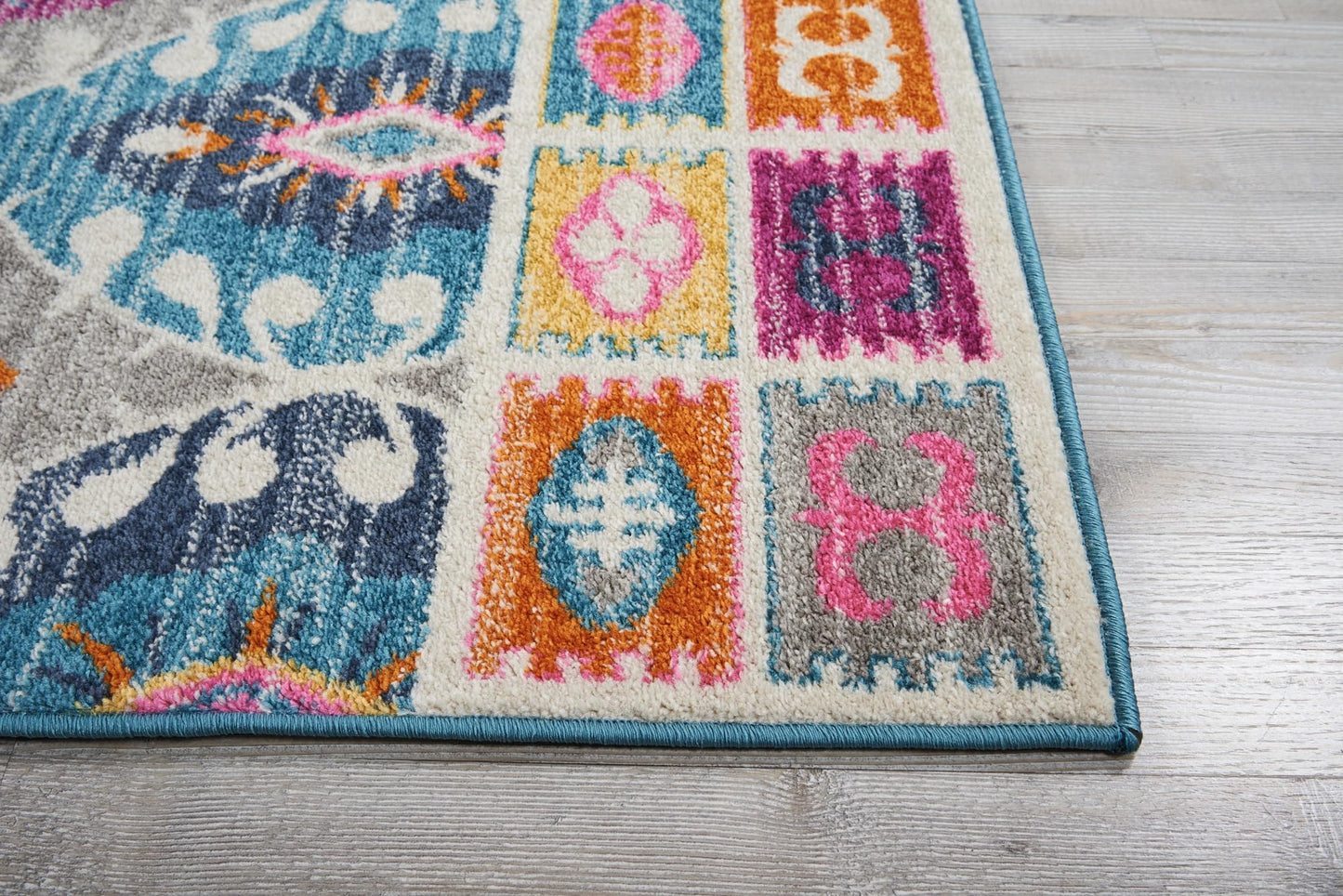 Passion Mehrfarbiger Teppich für Wohnzimmer, Schlafzimmer, Esszimmer, Rauten-geometrischer Teppich, modern, bohemianisch, traditionell, PSN02, Kaleidoskop-Farben