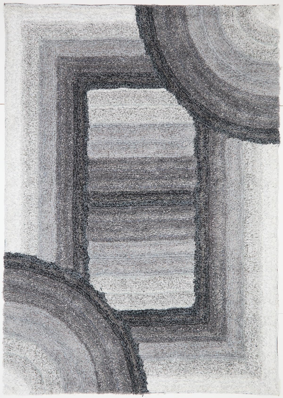 Shaggy-Teppich für Wohnzimmer, Schlafzimmer, Esszimmer, weicher Plüsch, flauschig, seidig, für den Boden, Gittermuster, 3D-Shaggy-Teppich in großer Größe, 160 x 230 cm (5'3" x 7'7")