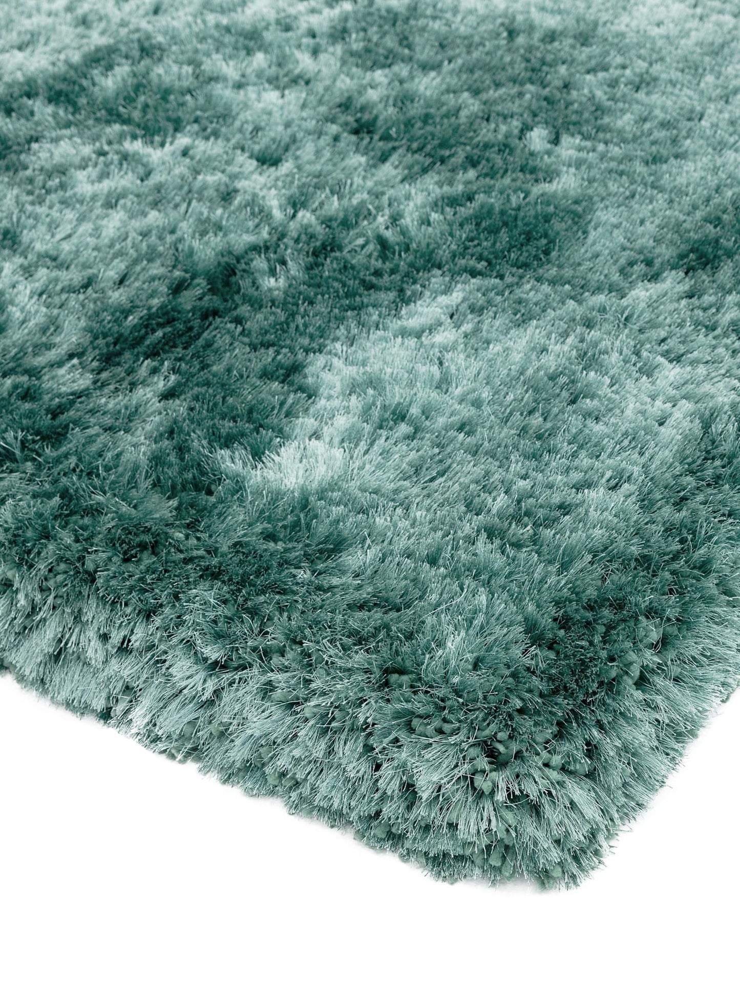 Plüschiger Shaggy-Teppich für Wohnzimmer und Schlafzimmer, Hochflor, dick, flauschig, handgefertigt, fusselfrei, seidig, schimmernd, glänzend, einfarbig, Hochflor-Teppich