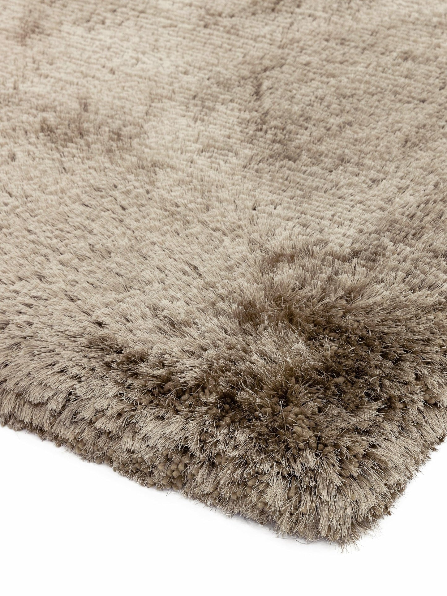 Plüschiger Shaggy-Teppich für Wohnzimmer und Schlafzimmer, Hochflor, dick, flauschig, handgefertigt, fusselfrei, seidig, schimmernd, glänzend, einfarbig, Hochflor-Teppich