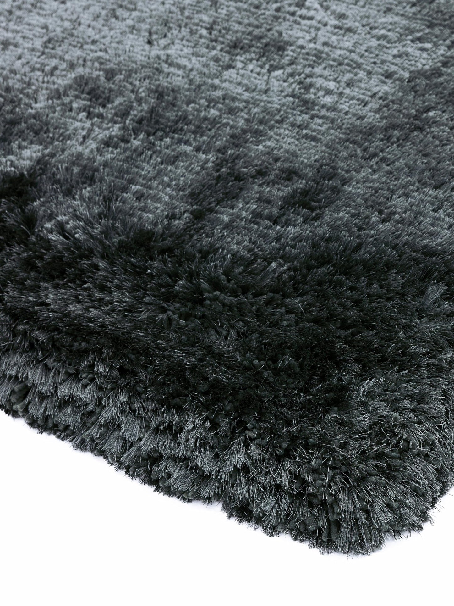 Plüschiger Shaggy-Teppich für Wohnzimmer und Schlafzimmer, Hochflor, dick, flauschig, handgefertigt, fusselfrei, seidig, schimmernd, glänzend, einfarbig, Hochflor-Teppich
