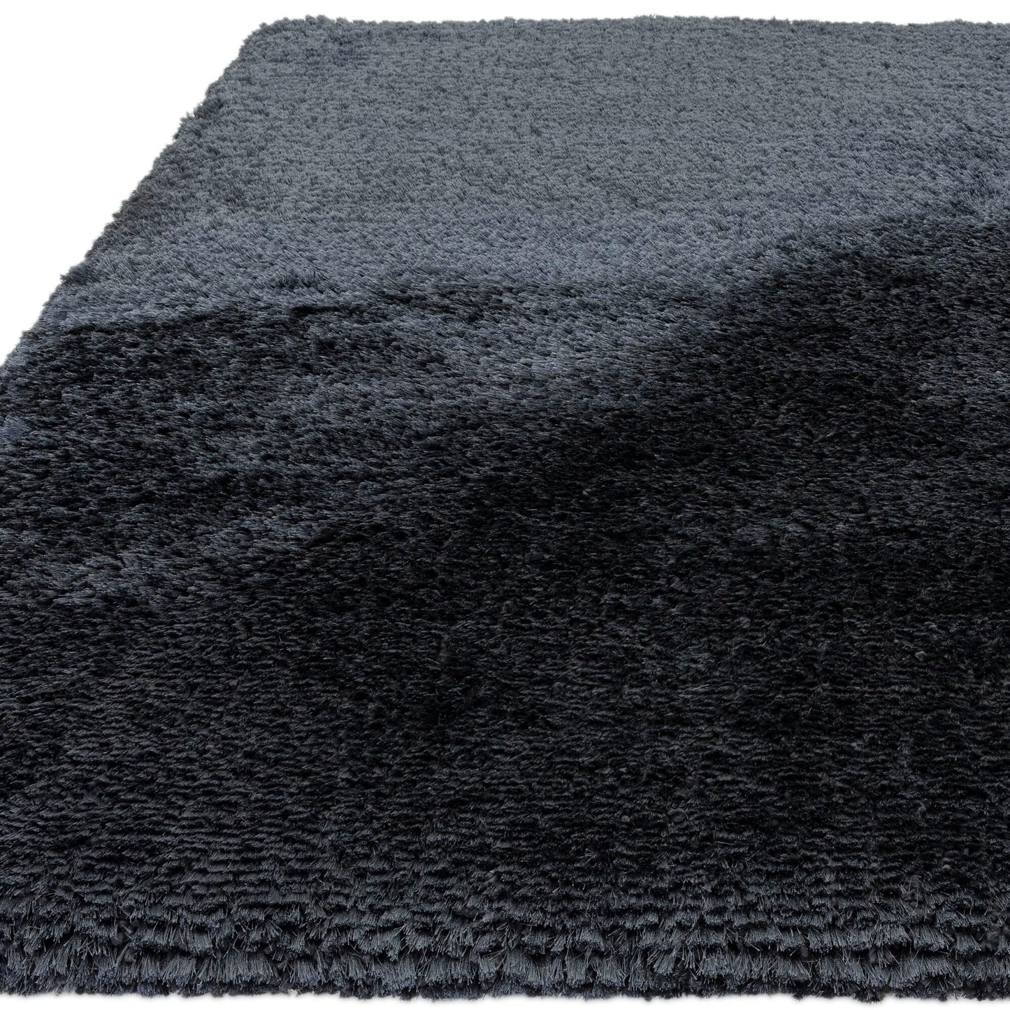Plüschiger Shaggy-Teppich für Wohnzimmer und Schlafzimmer, Hochflor, dick, flauschig, handgefertigt, fusselfrei, seidig, schimmernd, glänzend, einfarbig, Hochflor-Teppich