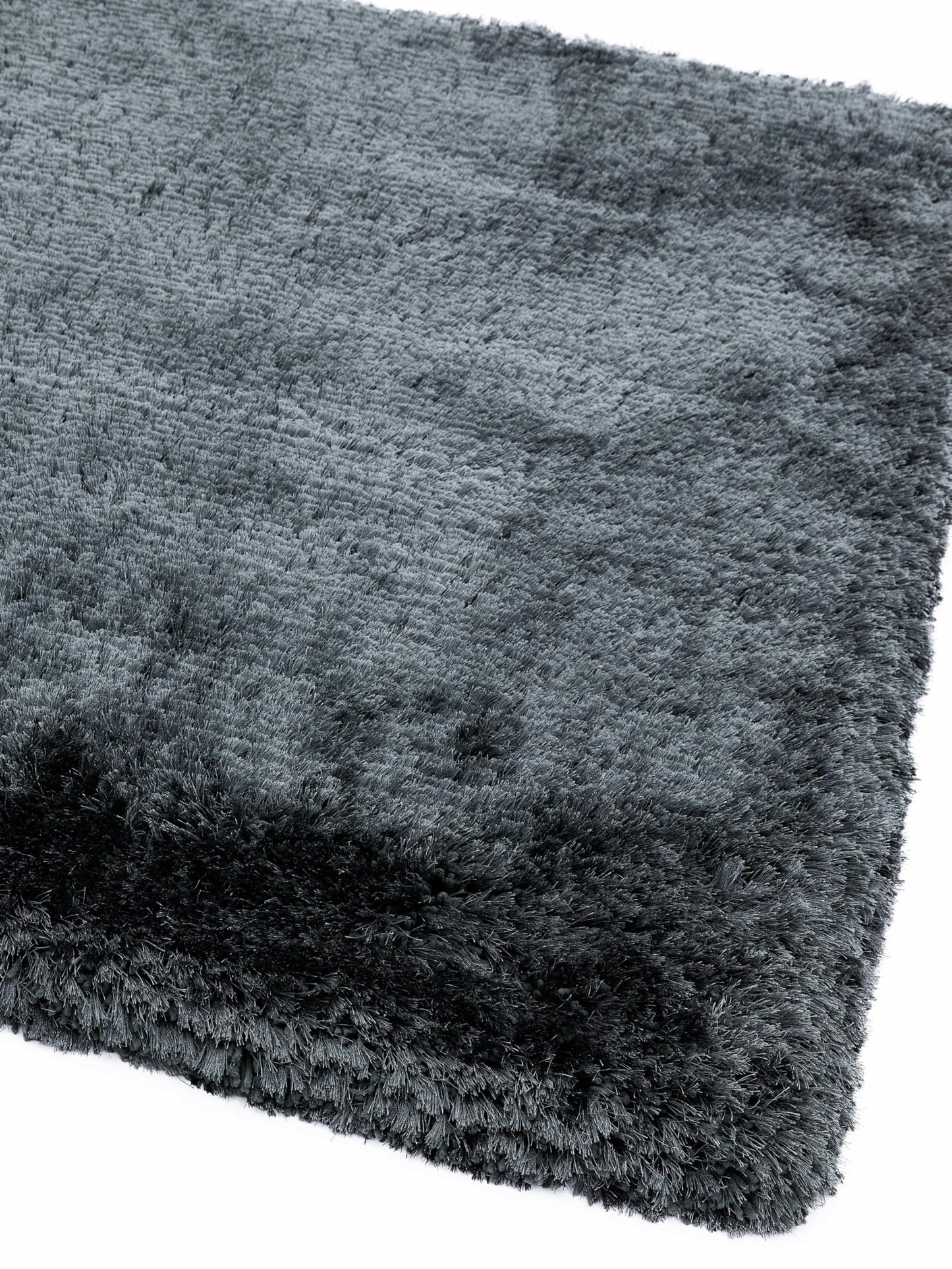 Plüschiger Shaggy-Teppich für Wohnzimmer und Schlafzimmer, Hochflor, dick, flauschig, handgefertigt, fusselfrei, seidig, schimmernd, glänzend, einfarbig, Hochflor-Teppich