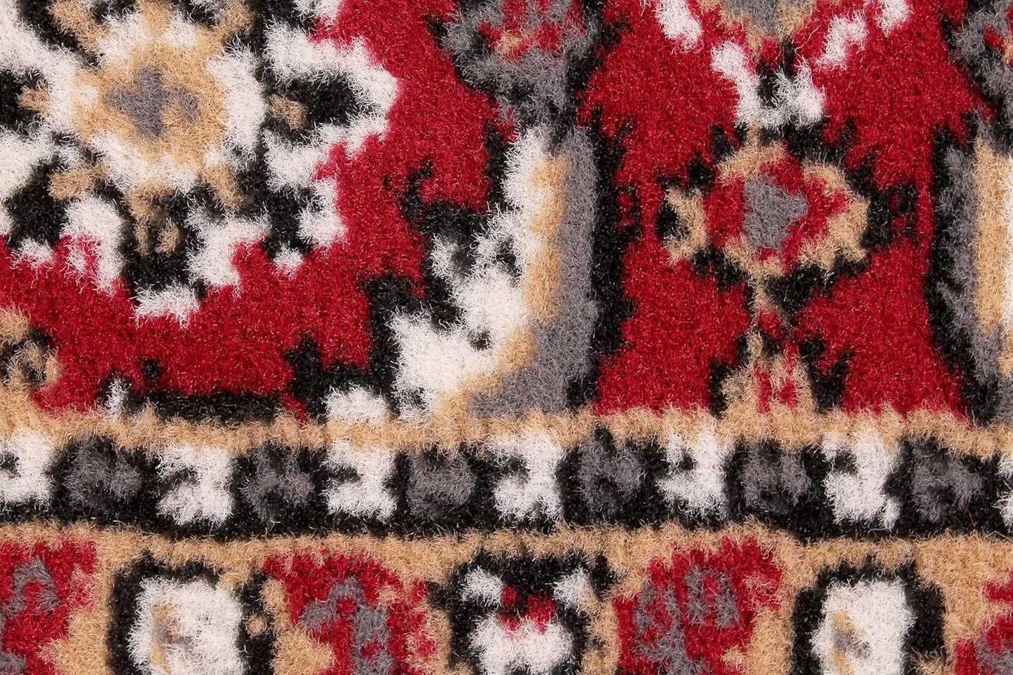 Traditional Poly Esta Rug for Living Room, Bedroom, Hallway Kitchen – Classic Oriental Bordered Soft Durable Area Rug in Red