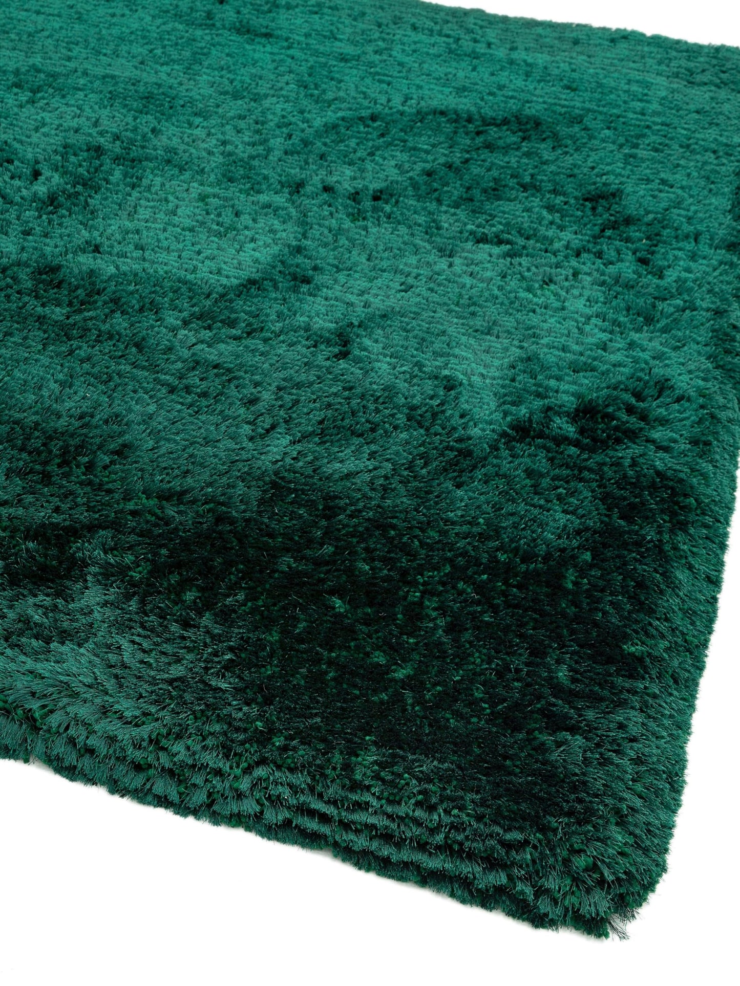 Plüschiger Shaggy-Teppich für Wohnzimmer und Schlafzimmer, Hochflor, dick, flauschig, handgefertigt, fusselfrei, seidig, schimmernd, glänzend, einfarbig, Hochflor-Teppich