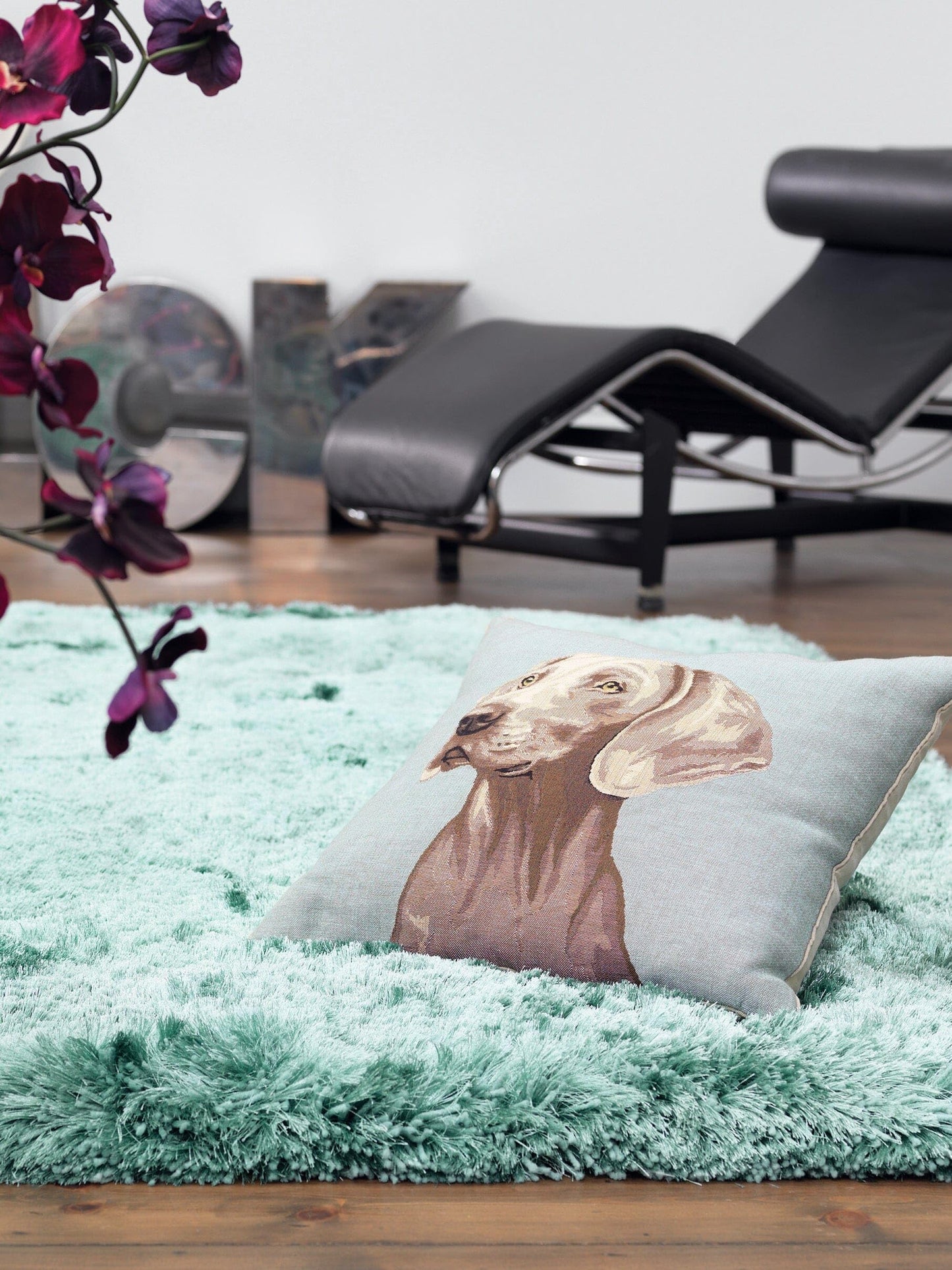 Plüschiger Shaggy-Teppich für Wohnzimmer und Schlafzimmer, Hochflor, dick, flauschig, handgefertigt, fusselfrei, seidig, schimmernd, glänzend, einfarbig, Hochflor-Teppich