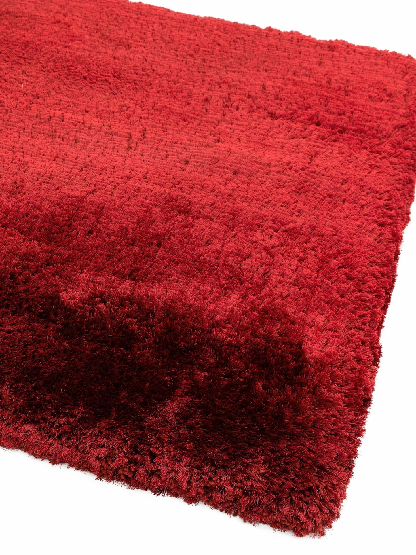 Plüschiger Shaggy-Teppich für Wohnzimmer und Schlafzimmer, Hochflor, dick, flauschig, handgefertigt, fusselfrei, seidig, schimmernd, glänzend, einfarbig, Hochflor-Teppich