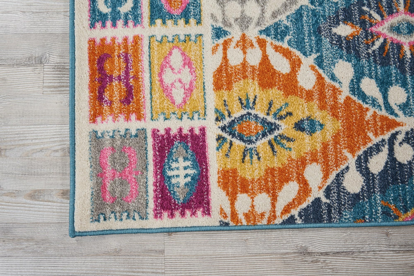 Passion Mehrfarbiger Teppich für Wohnzimmer, Schlafzimmer, Esszimmer, Rauten-geometrischer Teppich, modern, bohemianisch, traditionell, PSN02, Kaleidoskop-Farben