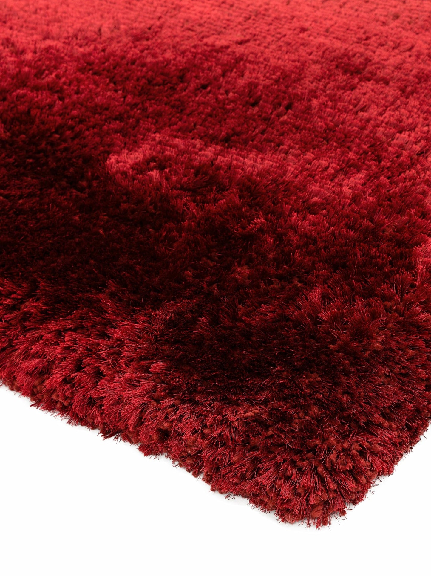 Plüschiger Shaggy-Teppich für Wohnzimmer und Schlafzimmer, Hochflor, dick, flauschig, handgefertigt, fusselfrei, seidig, schimmernd, glänzend, einfarbig, Hochflor-Teppich