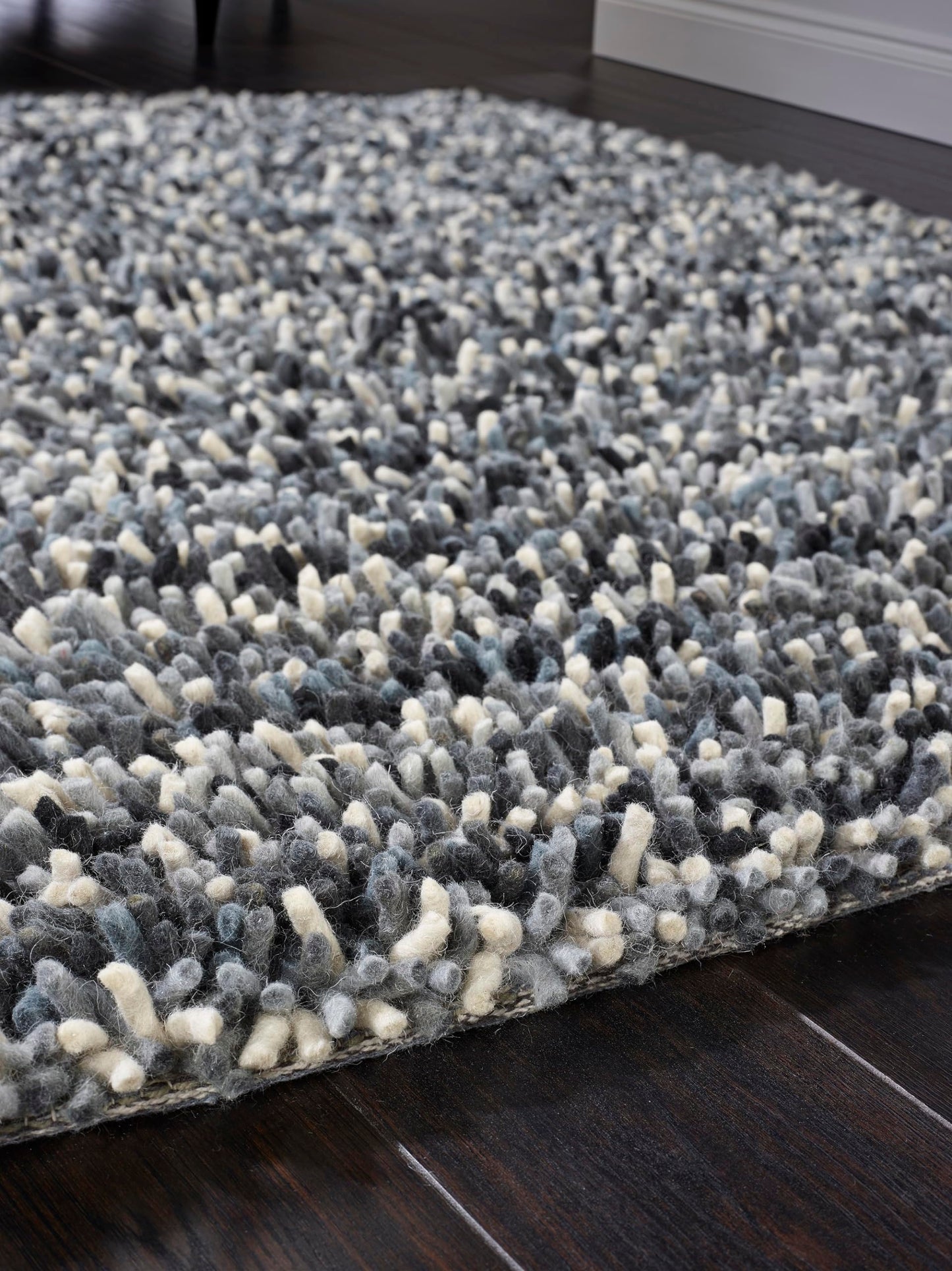 Origins Rocks Thick Tubular Pile Shaggy Rug Living Room Bedroom Hand Woven Soft Fluffy Luxurious Wool Area Rug