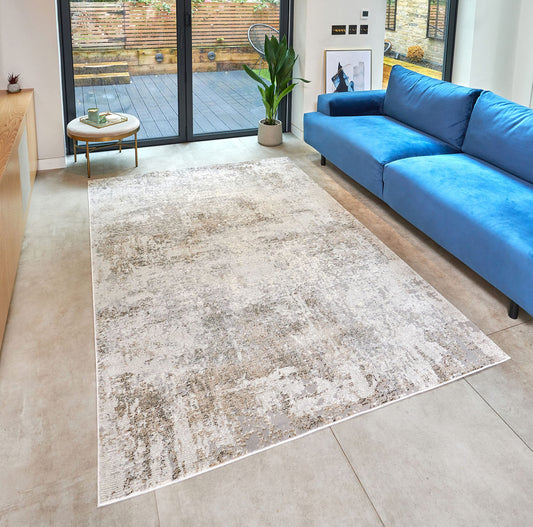 Lord of Rugs Rossa ROS03 Abstrakter Teppich für Wohnzimmer, Schlafzimmer, helle, bunte Töne, weicher Flächenteppich