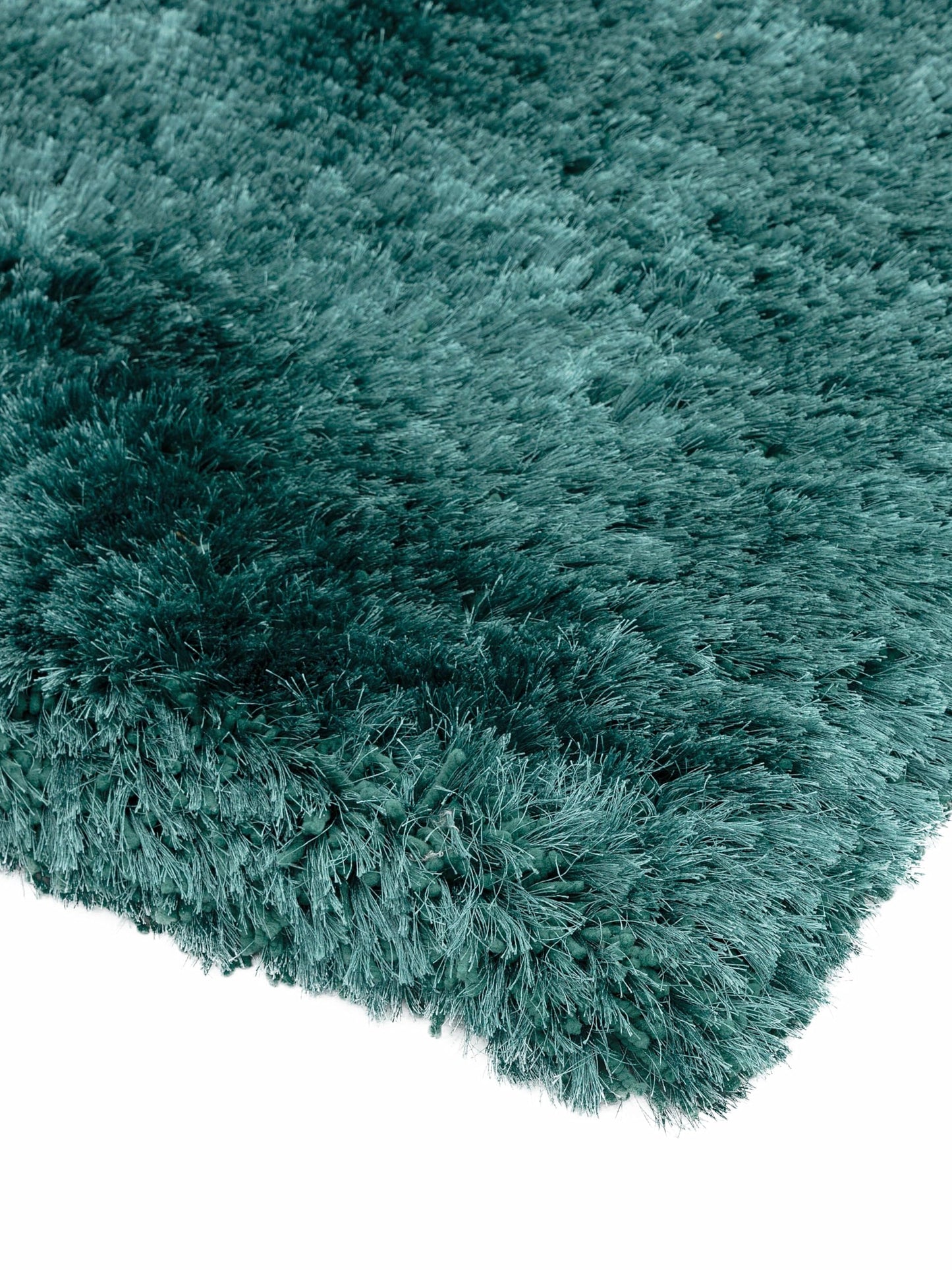 Plüschiger Shaggy-Teppich für Wohnzimmer und Schlafzimmer, Hochflor, dick, flauschig, handgefertigt, fusselfrei, seidig, schimmernd, glänzend, einfarbig, Hochflor-Teppich