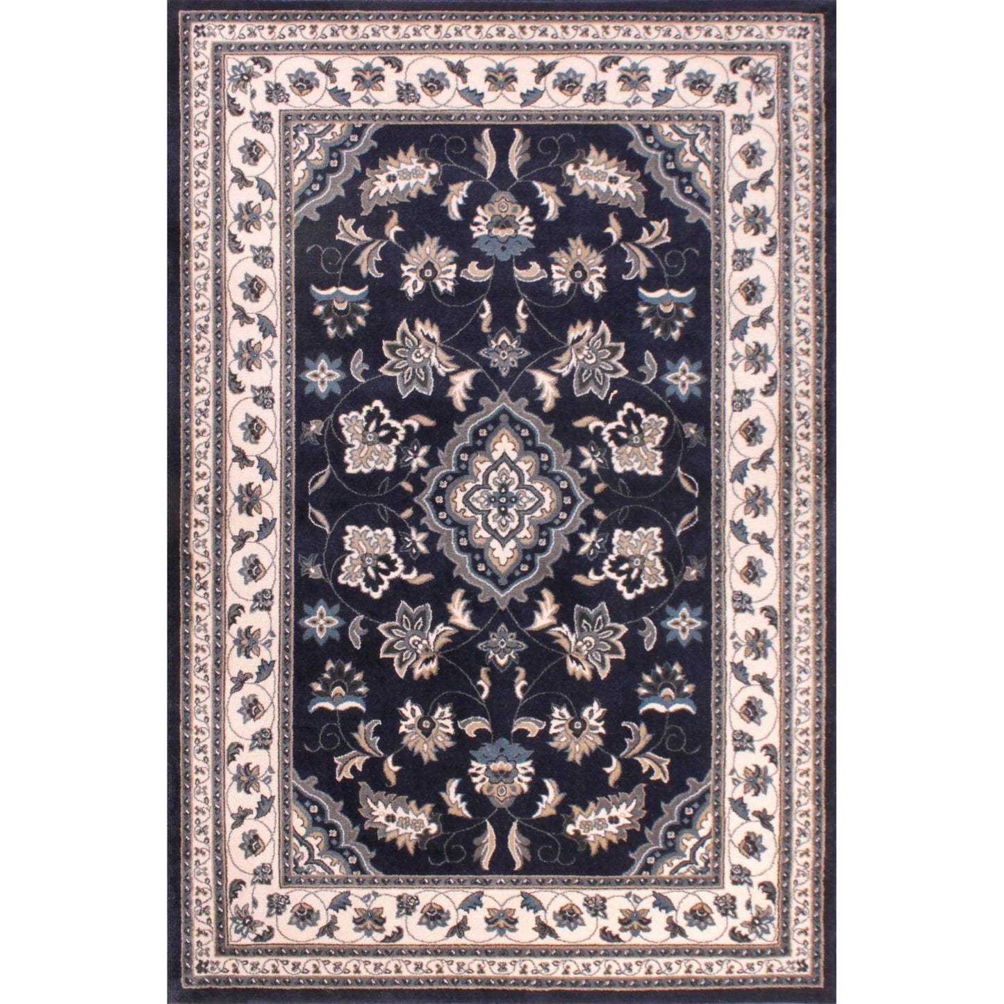 Sherborne Navy Rug Traditional Classic Oriental Bedroom Living Room Rug