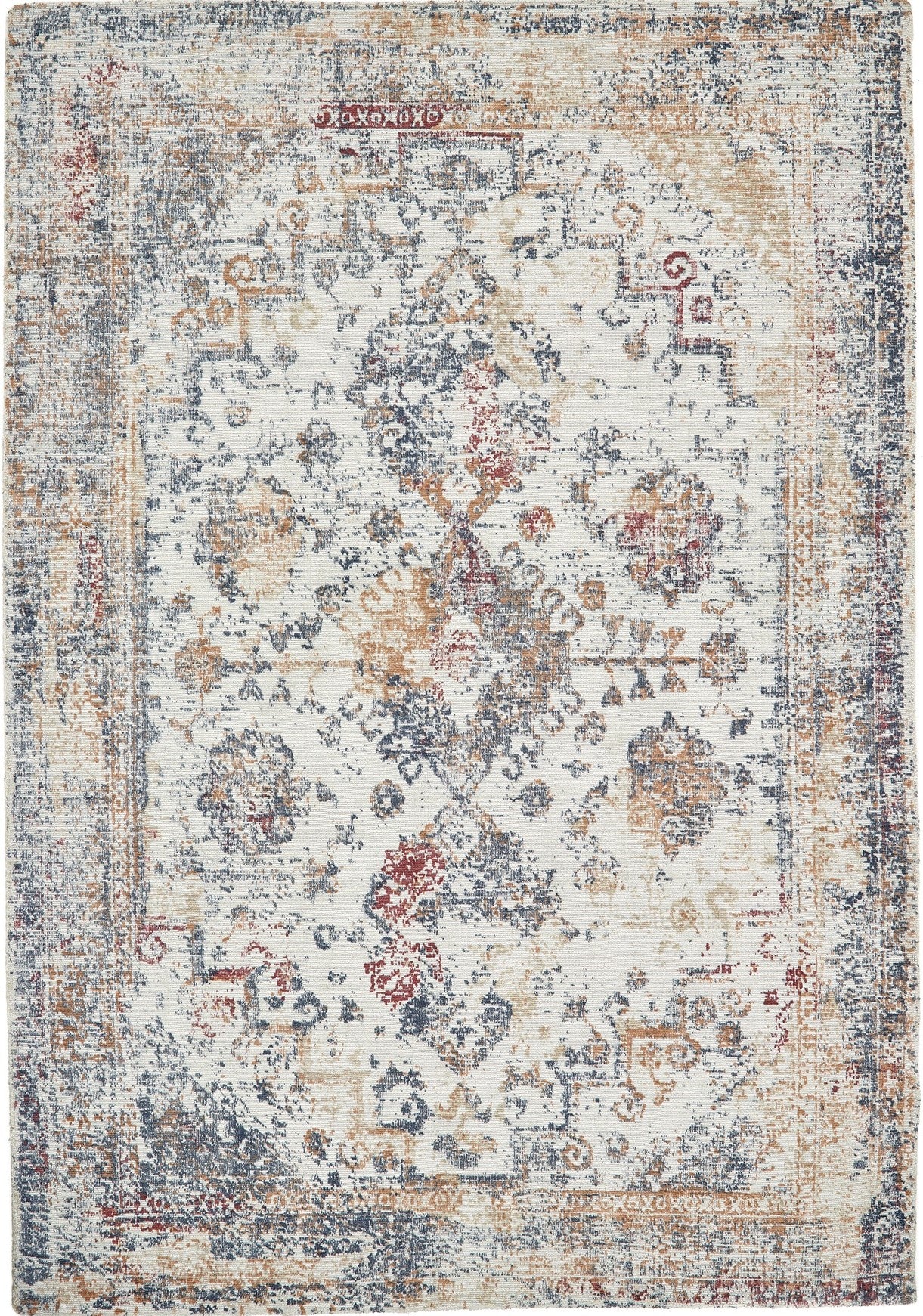 Origins Vogue Teppich im traditionellen Vintage-Look in Marineblau-Rost
