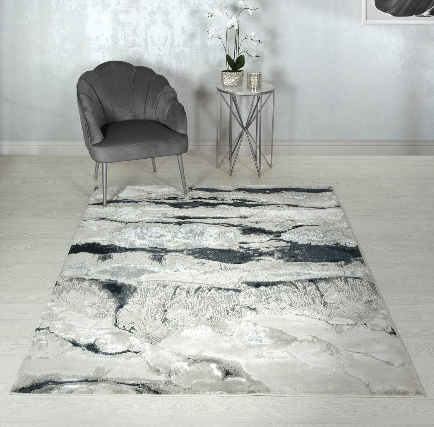 Aurora Rugs – Abstrakter Wohnzimmerteppich mit seidigem Schimmereffekt | Luxuriöse Marmordesigns in 20 Stilen