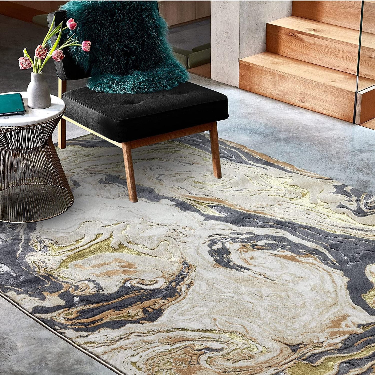 Aurora Rugs – Abstrakter Wohnzimmerteppich mit seidigem Schimmereffekt | Luxuriöse Marmordesigns in 20 Stilen